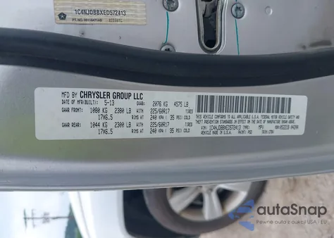 2014 Jeep Compass Sport from USA, damaged, VIN 1C4NJDBBXED572413